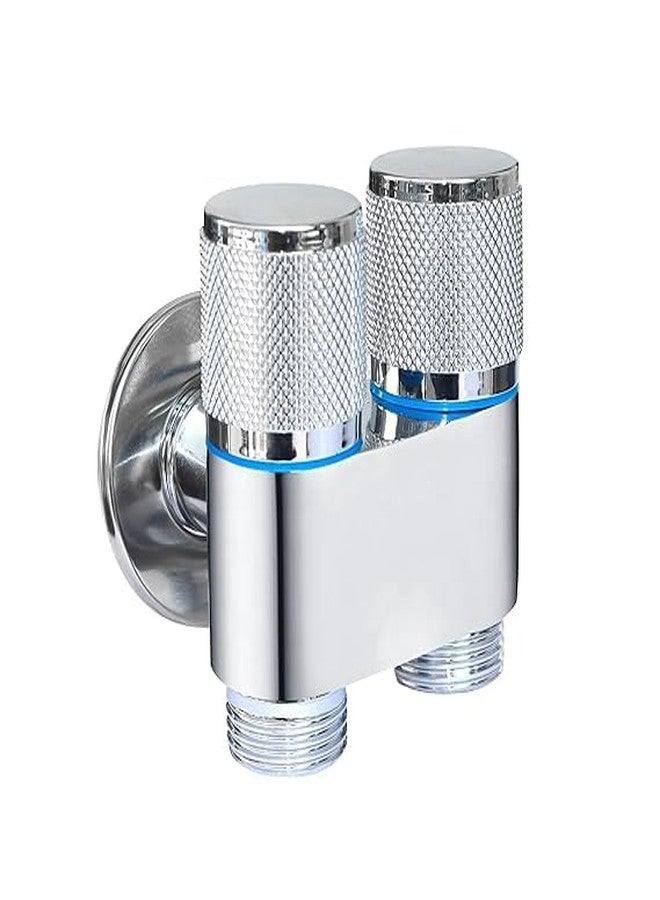 Imaashi Compact 2 Way Angle Cock | 2-in-1 Angle Valve with Wall Flange | For Bathroom, Toilet, Wash Basin | Crome Finish - Image 1